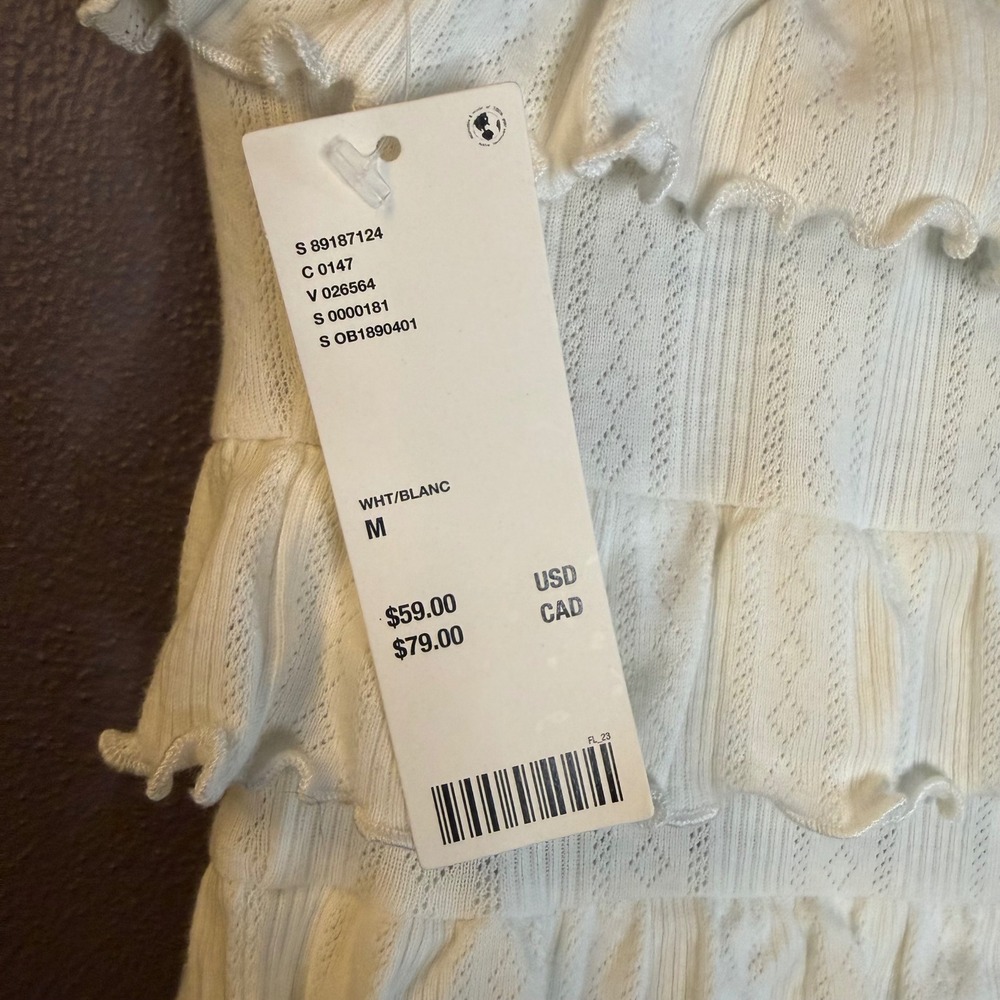 Out From Under Urban Outfitters White Tiered Ruffle Coquette Romper Sz M - Picture 5 of 6